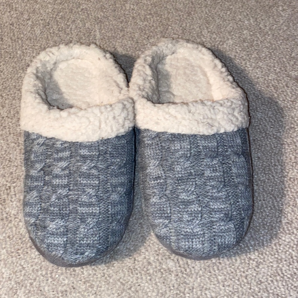 grey slippers